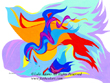 Getting Through It - The palm of God's hand is holding Holy Spirit, who is holding a wounded red bird, who is being rescued.